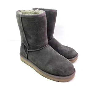 Koolaburra By Ugg Koola Short Womens Size 7 Gray Suede Shearling Boots 1017090